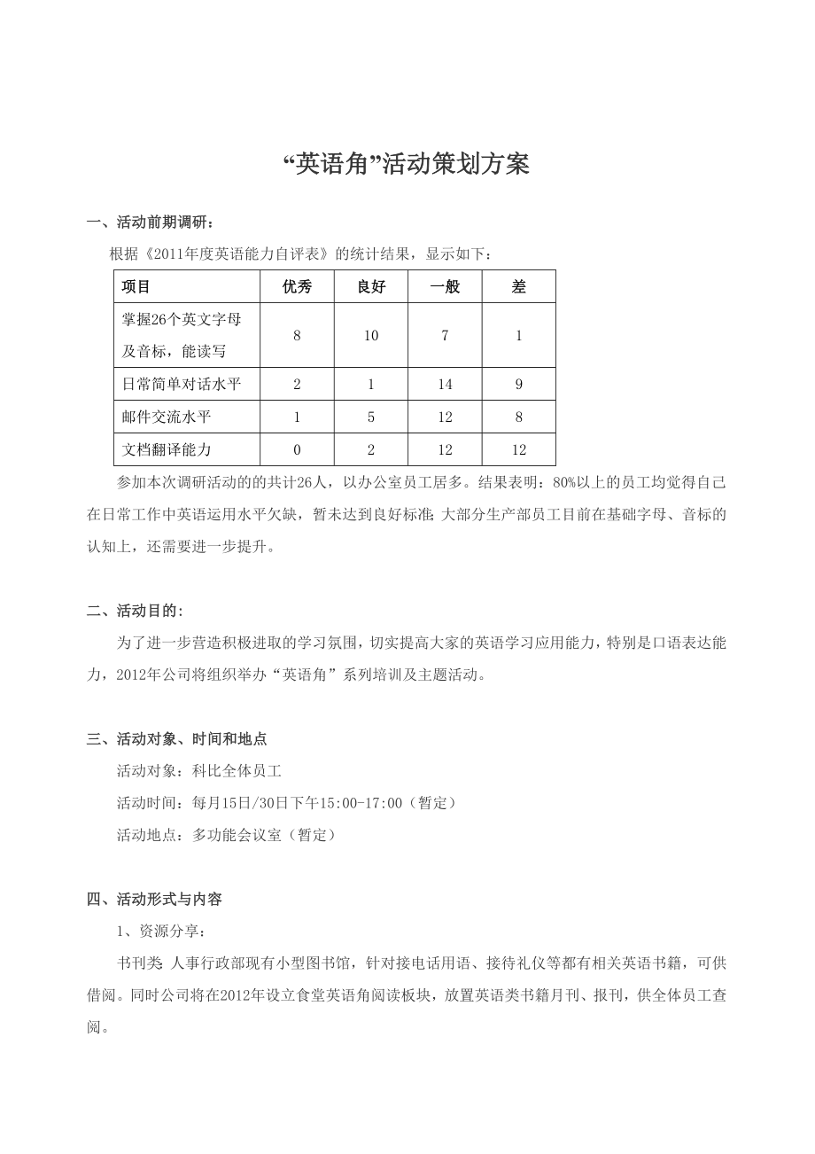 “英语角”活动策划方案.doc_第1页