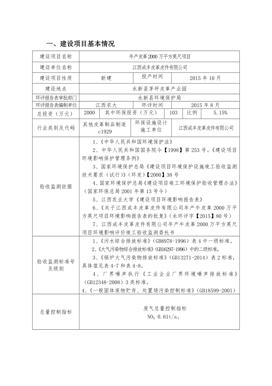 环境影响评价报告公示：江西成丰皮革皮件牛皮革万平方英尺竣工环境保护验收环评报告.doc_第3页