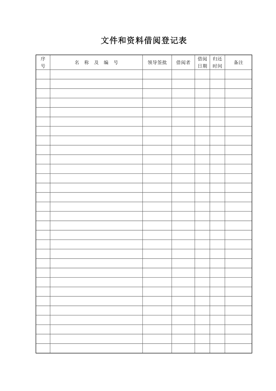 文件和资料借阅登记表.doc_第1页