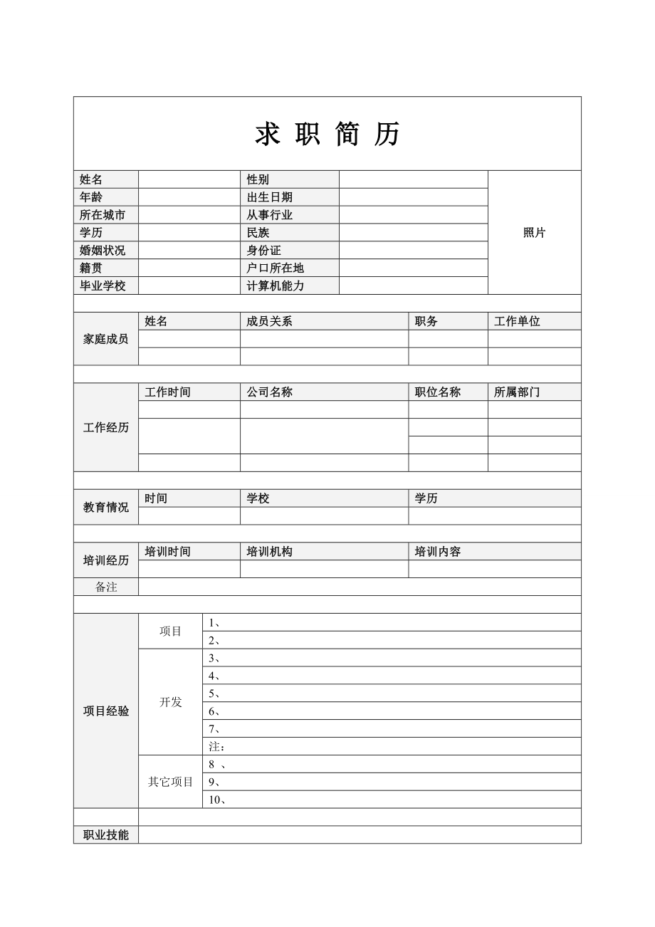 个人简历封面和模板集合.doc_第2页