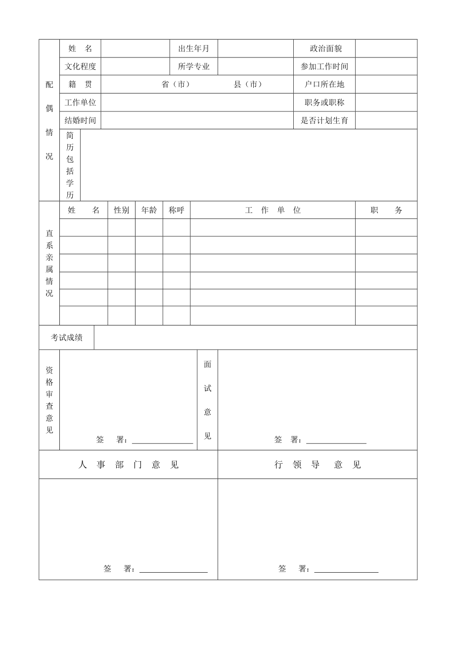 中国民生银行求职登记表.doc_第2页