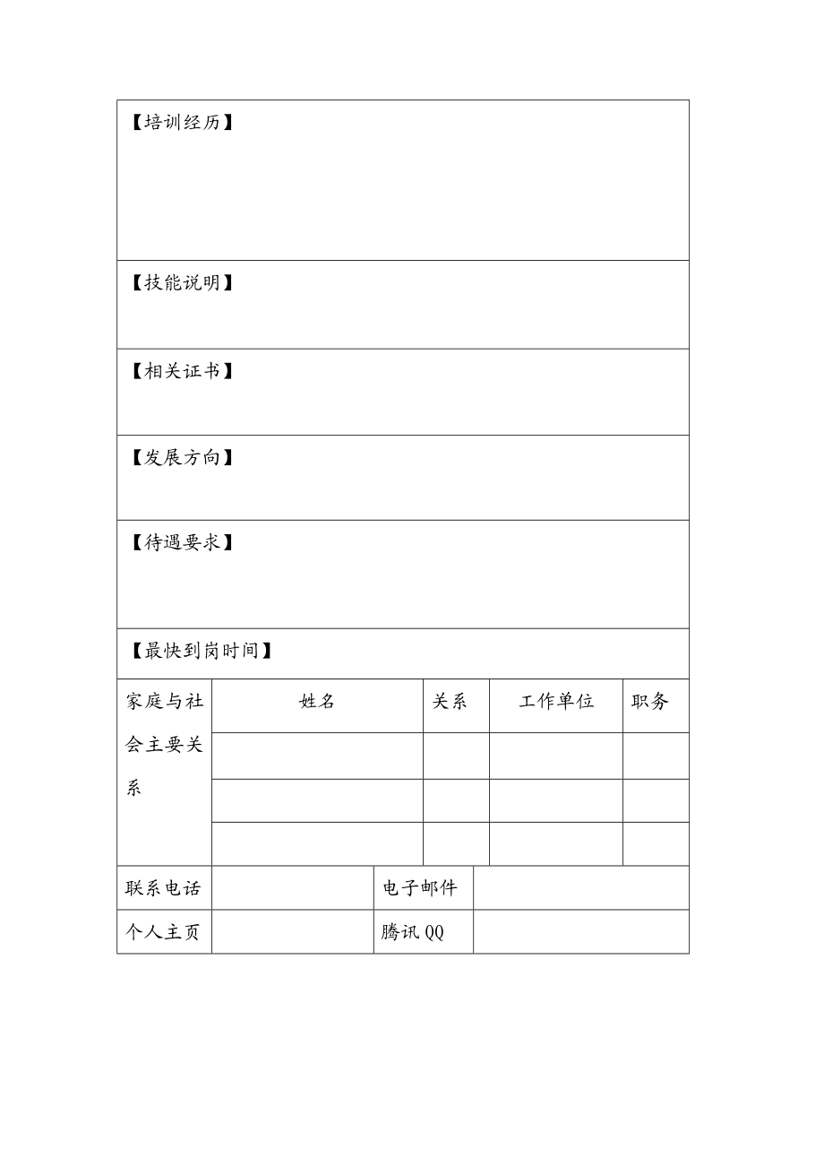 附件1个人简历模板.doc_第2页