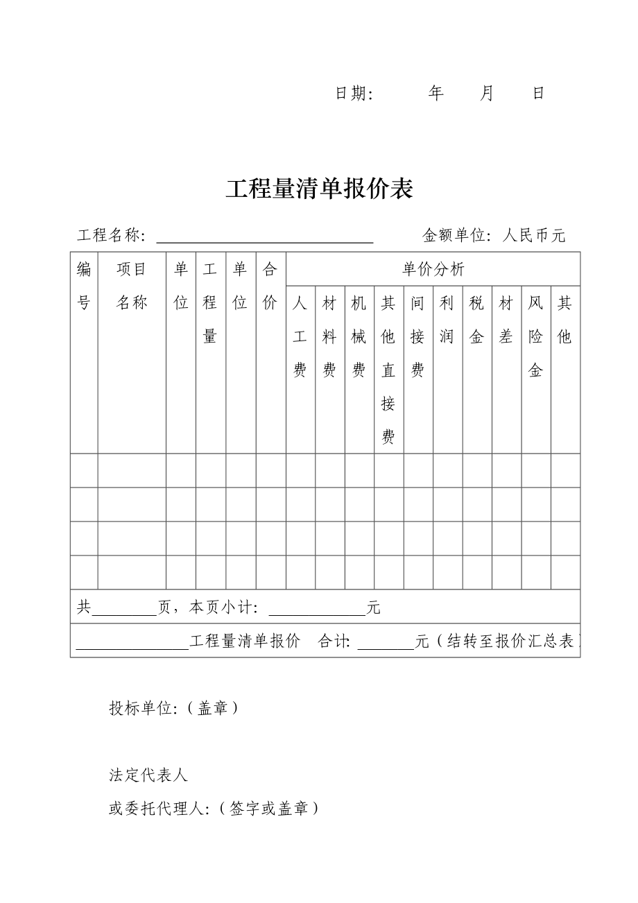 投标报价表（综合单价）.doc_第2页