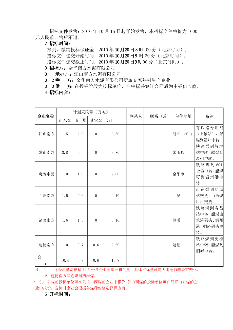 XXX水泥厂煤炭采购项目招标书.doc_第3页