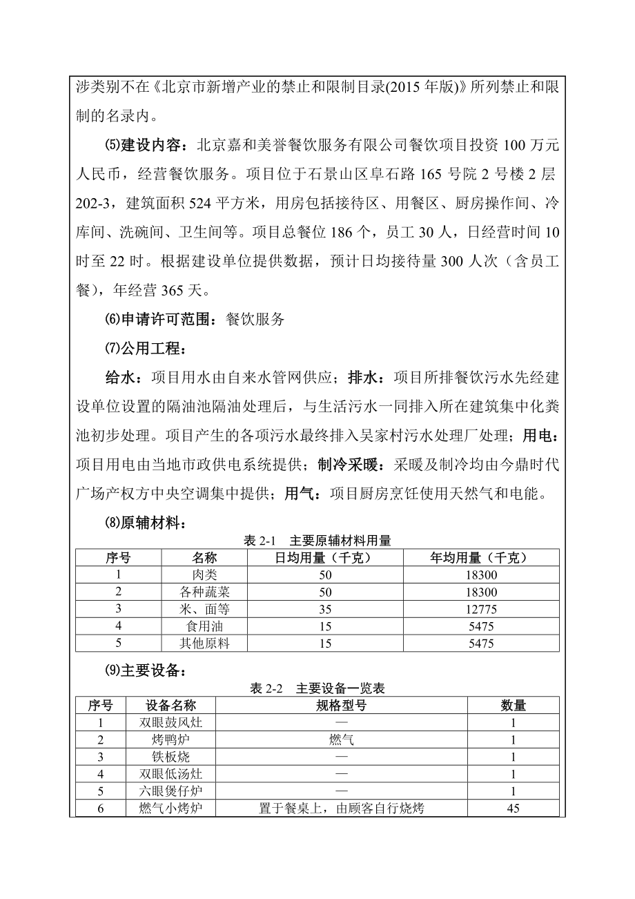 环境影响评价报告简介：北京嘉和美誉餐饮服务有限公司餐饮项目6615环评报告.doc_第3页