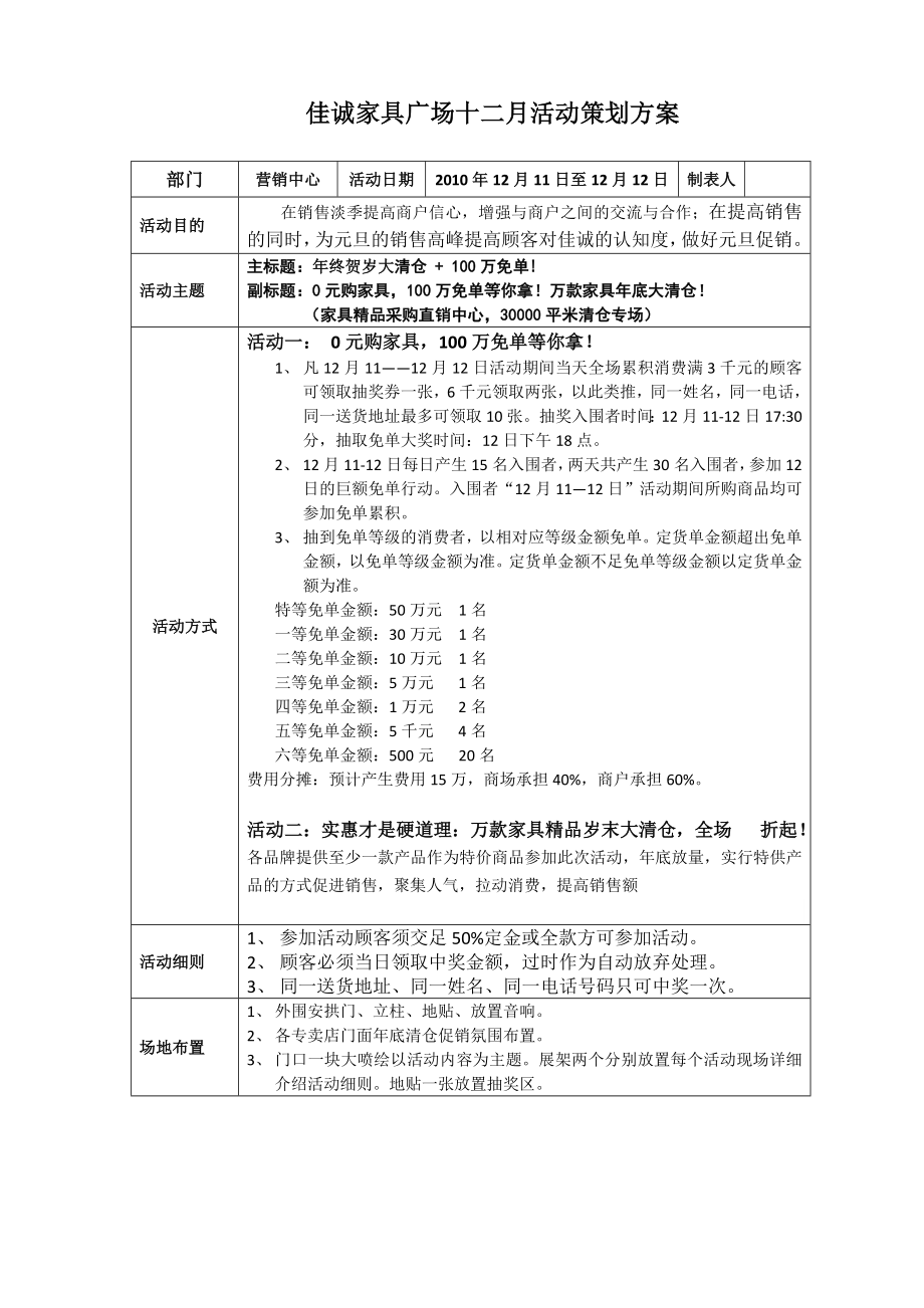 12月活动策划方案(100万免单)PPS策划人联盟.doc_第1页