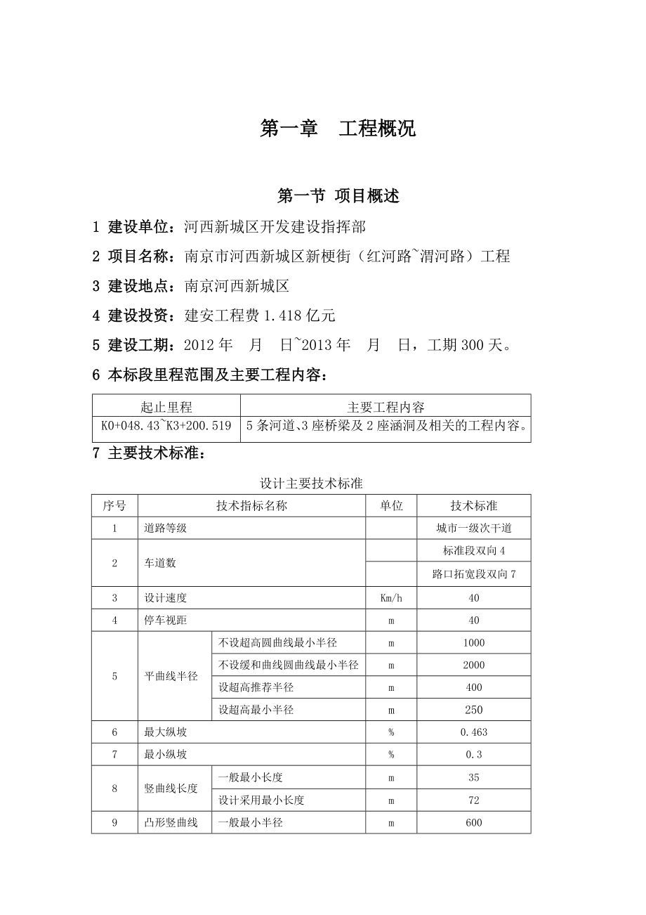 南京市河西新城区新梗街（红河路渭河路）工程监理规划.doc_第1页