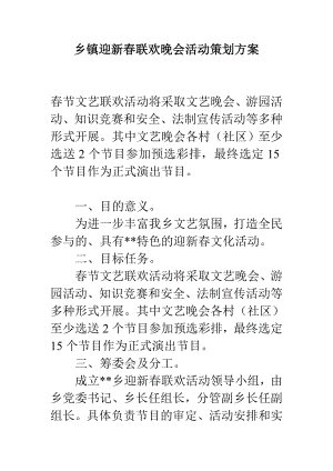 乡镇迎新联欢晚会活动策划方案.doc