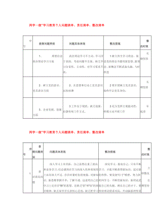 两学一做”学习教育个人问题清单、责任清单、整改清单.doc