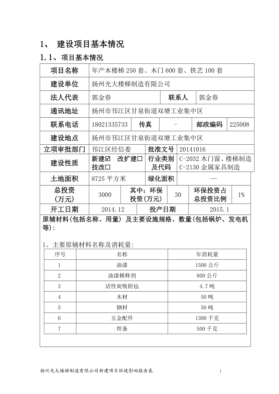 环境影响评价报告全本公示简介：产木楼梯250套、木门600套、铁艺100套5229.doc_第2页