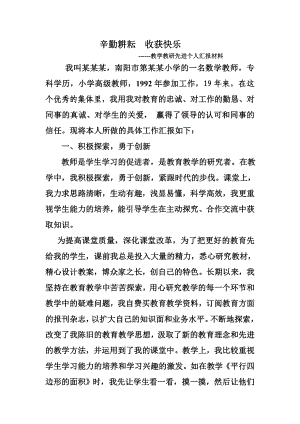 教学教研先进个人汇报材料.doc