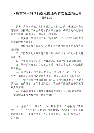 区级管理人员党的群众路线教育实践活动公开承诺书.doc