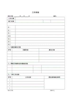 个人工作周报模板.doc