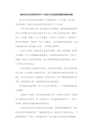 [范文]维权处党支部坚持组织和个人相结合认真查摆问题落实整改措施.doc