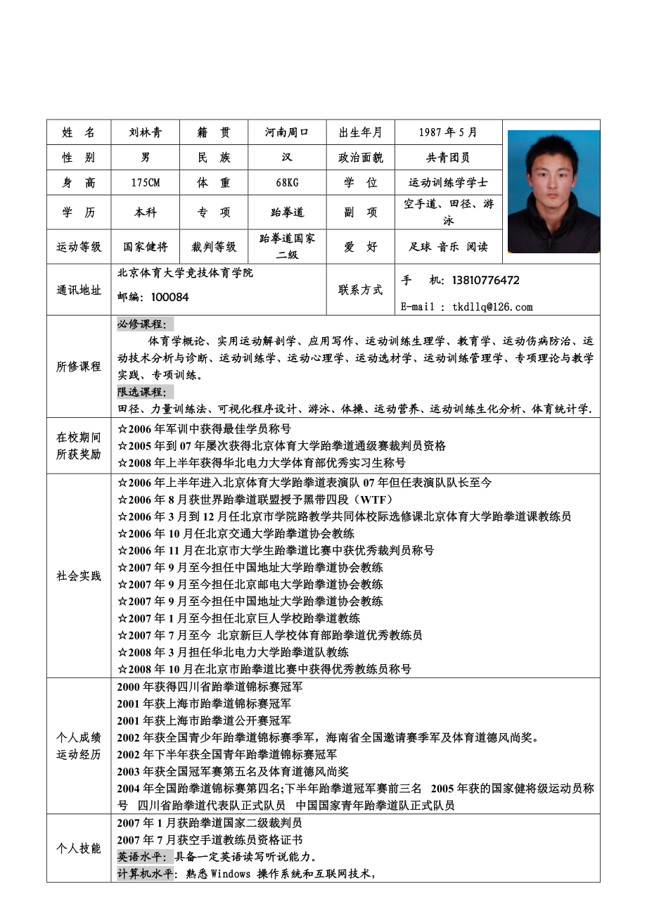 刘林青个人简历doc北京体育大学.doc_第2页