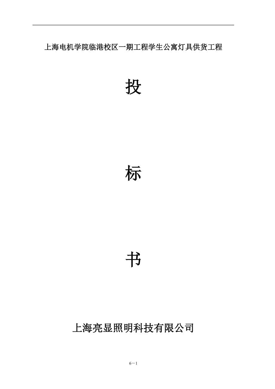 投标书（照明公司）经典.doc_第1页