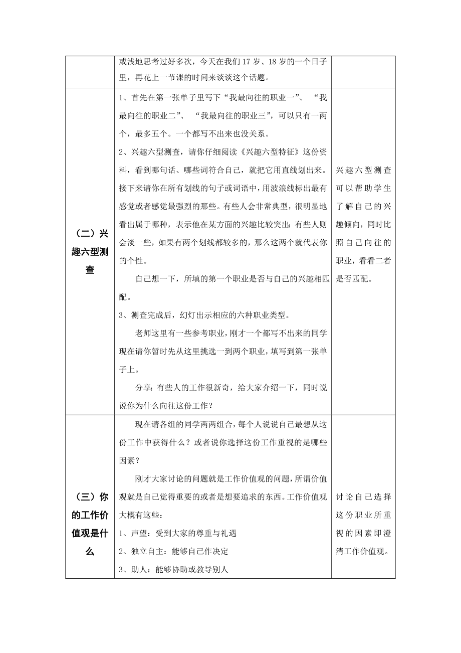 心理辅导活动方案：唱响美丽新世界——工作价值观探索[适用级] 高中二、三级.doc_第2页