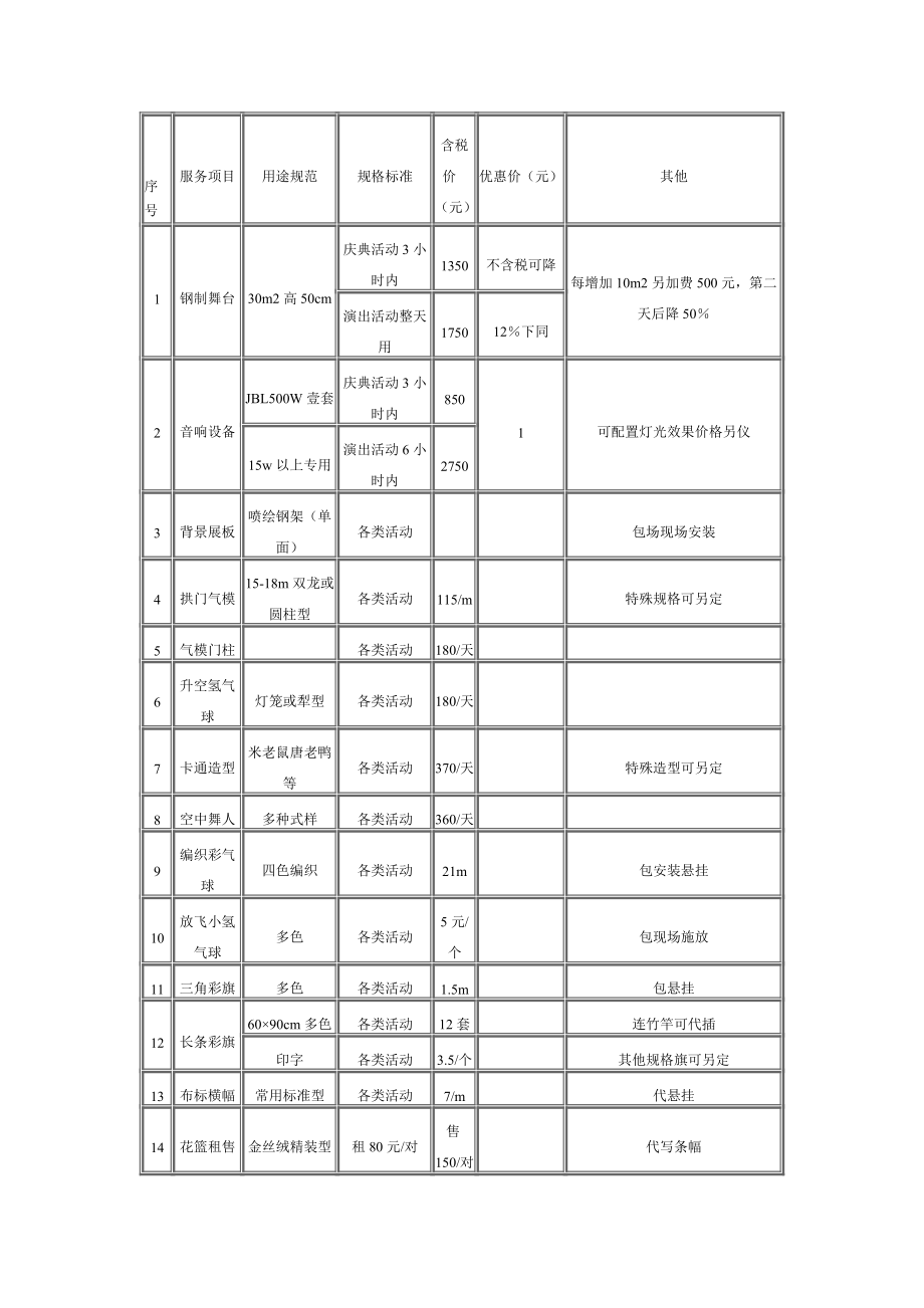 庆典报价参考价格.doc_第1页