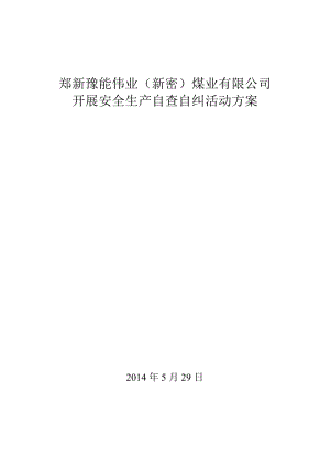 煤业有限公司 开展安全生产自查自纠活动方案.doc