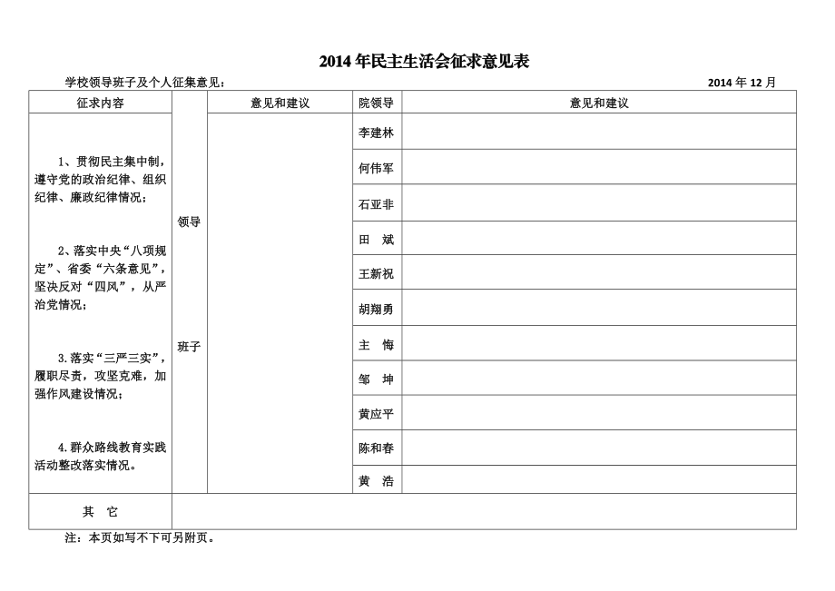 民主生活会征求意见表.doc_第2页