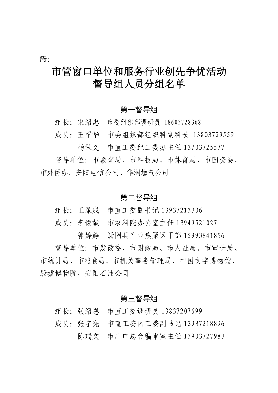 市管窗口单位和服务行业创先争优活动督查方案定稿.doc_第3页