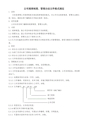 公司规章制度、管理办法文件格式规定.doc