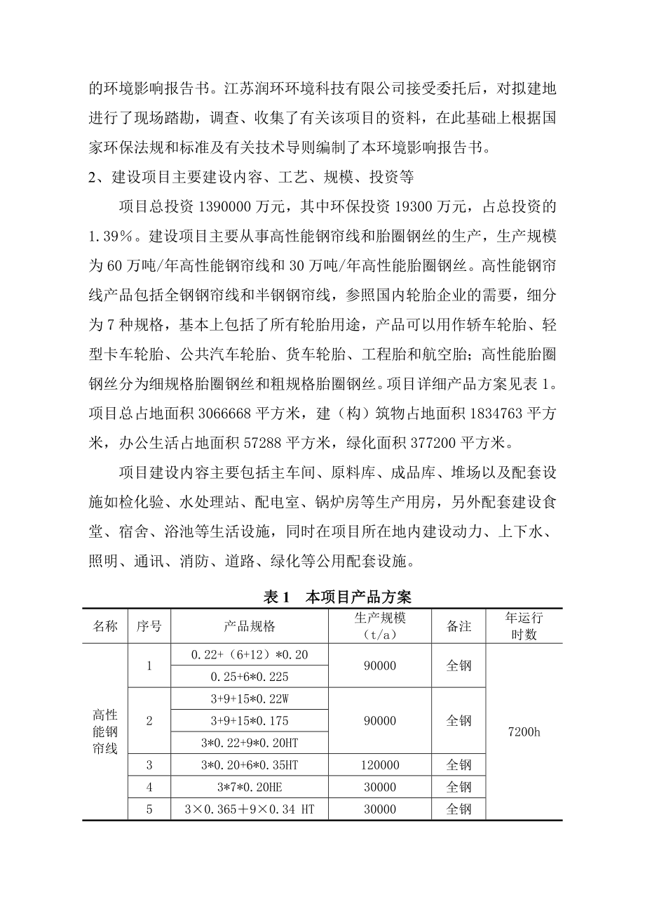 江苏金峰集团钢帘线新材料技术有限公司子午线轮胎用钢帘线工程项目环境影响评价.doc_第3页