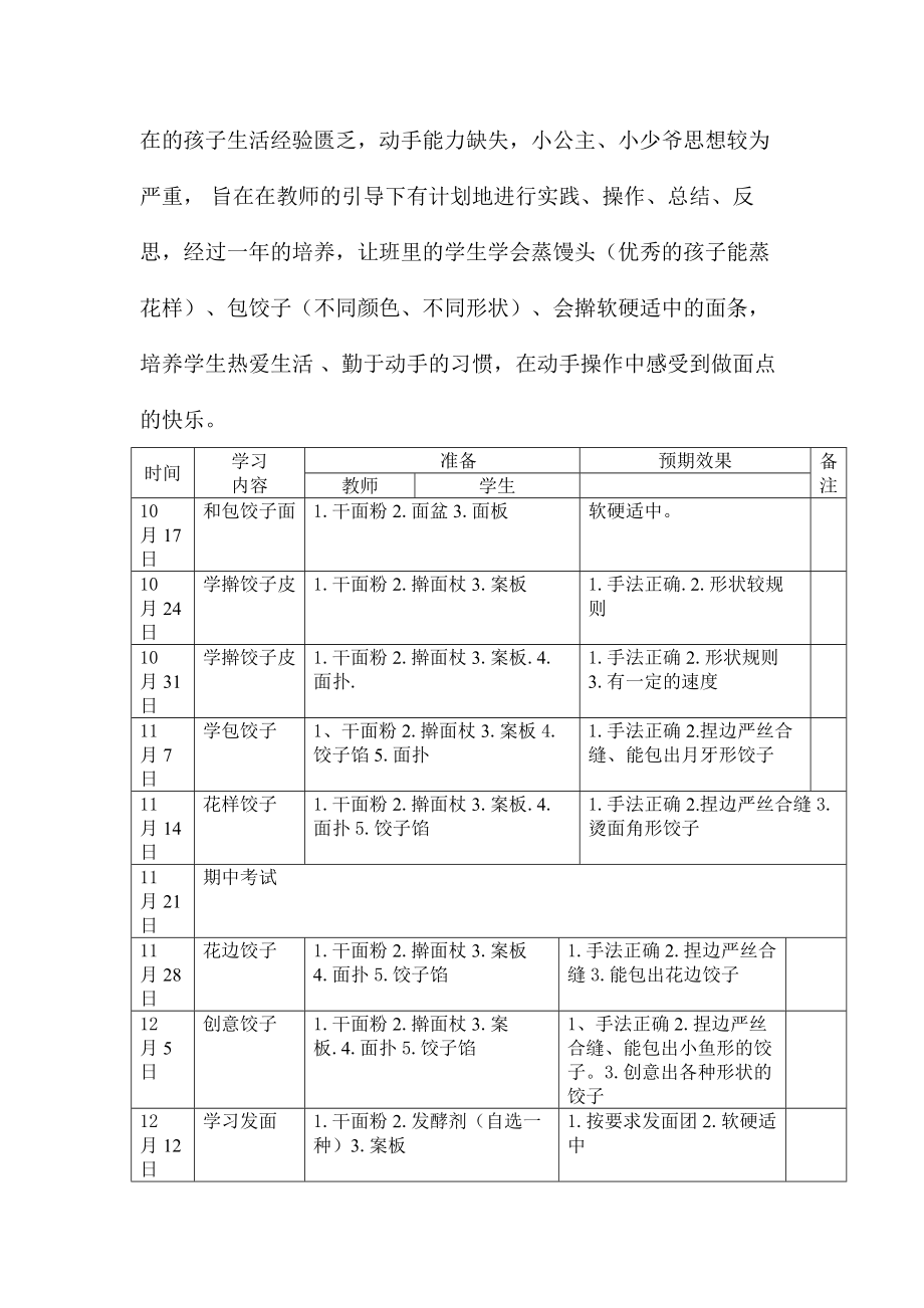 学校六级多彩课堂厨艺（面点）实施方案.doc_第2页