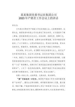 某某集团党委书记在集团公司2023年产销差工作会议上的讲话.docx