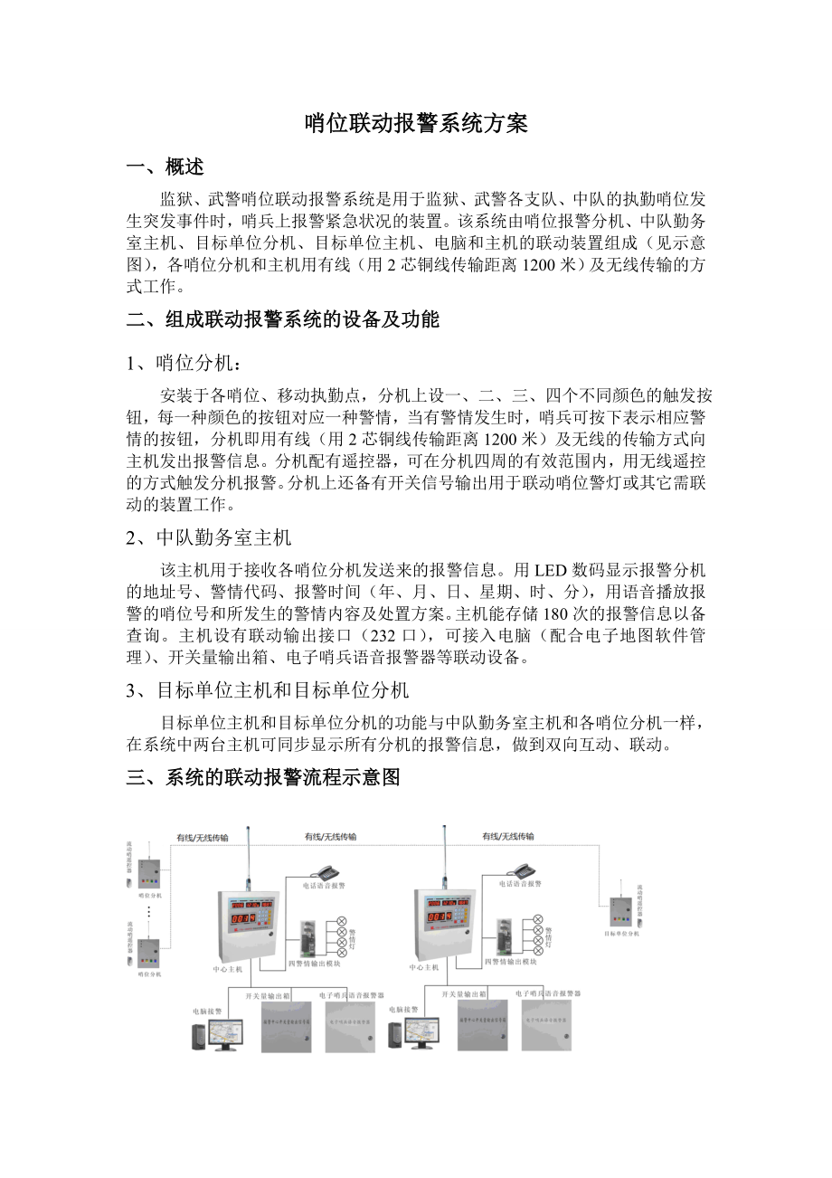 哨位联动报警系统方案.doc_第1页