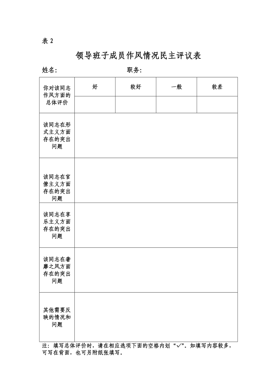 群众路线动员大会及制度测评议表汇总.doc_第2页