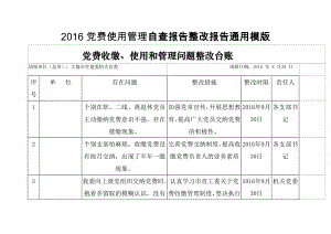 党费使用管理自查报告整改报告通用模版.doc