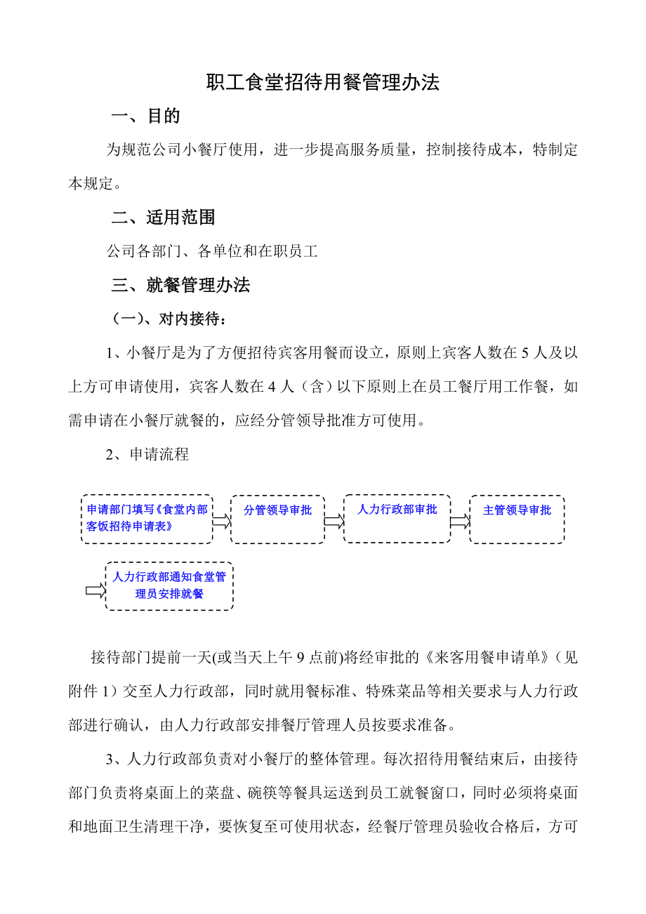 职工食堂招待用餐管理办法.doc_第1页