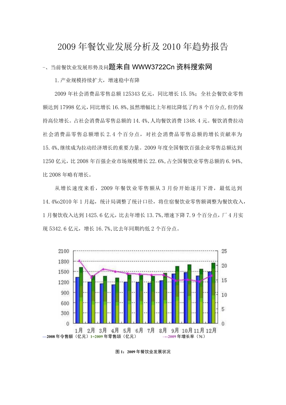 餐饮业发展分析及趋势报告（DOC 11页）.docx_第1页