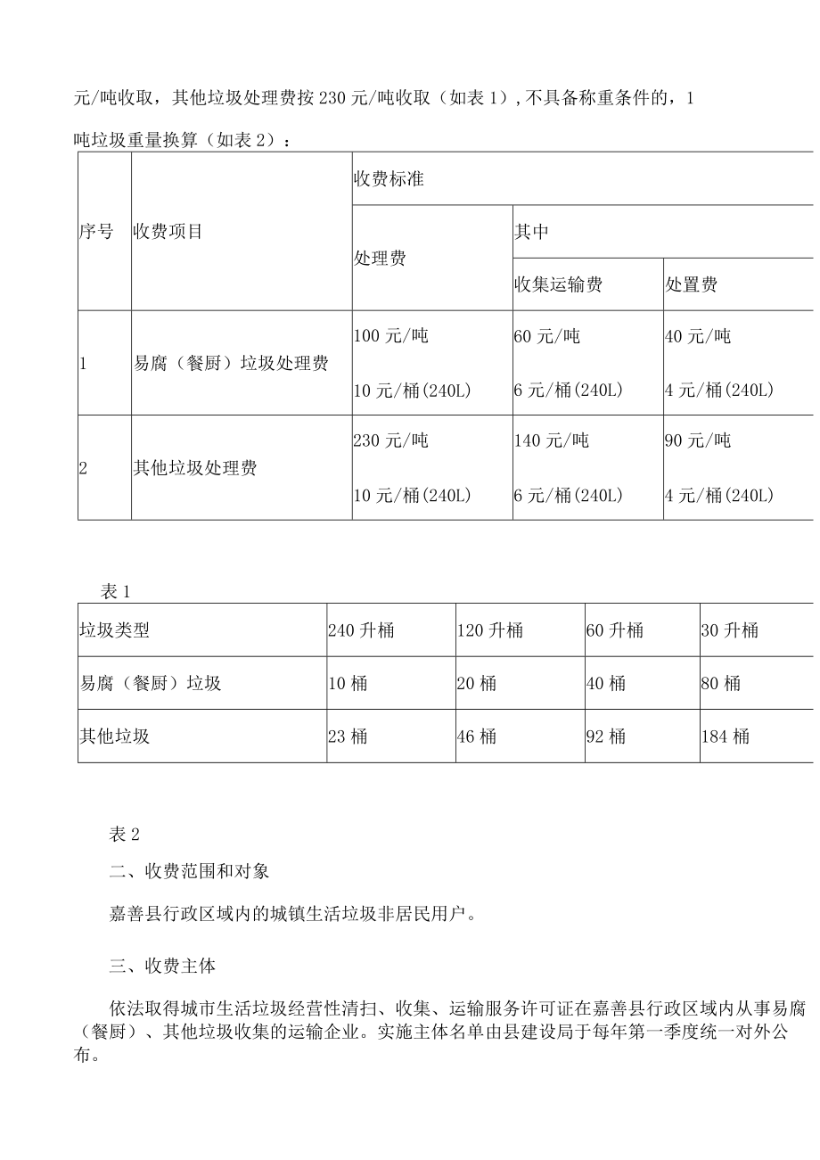 嘉善县建设局关于印发《嘉善县非居民生活垃圾处理收费制度操作细则》的通知.docx_第2页