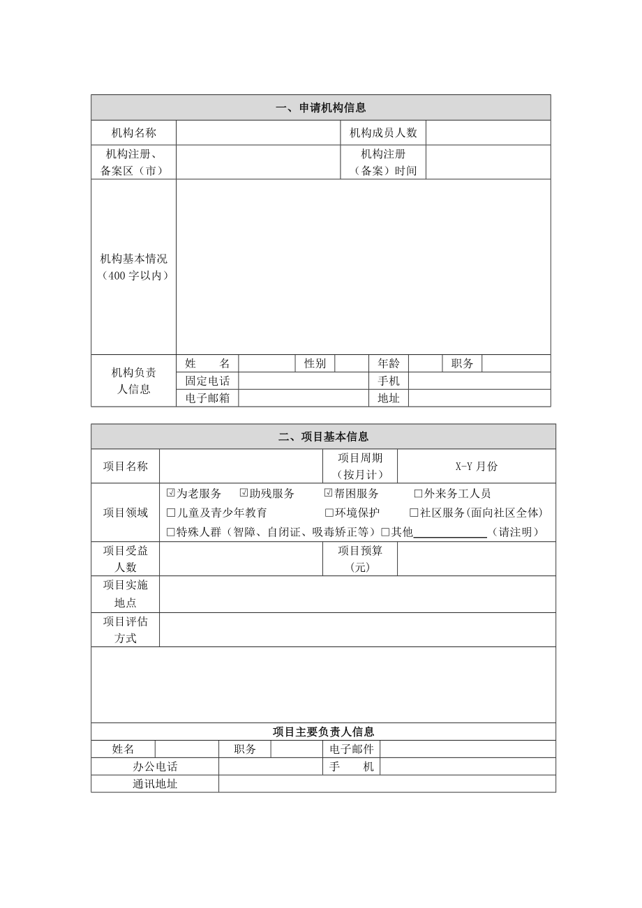 XX组织公益计划项目申请书.doc_第2页