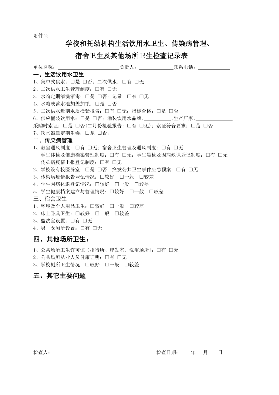 学校和托幼机构食品安全检查记录表.doc_第2页