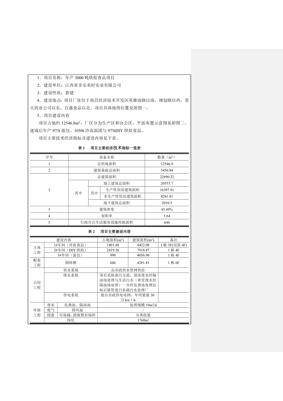 环境影响评价报告公示：烘焙食品项目经济技术开发英雄南路以南规划路以西景天环评报告.doc_第3页