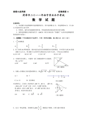 中考山东菏泽数学卷.doc