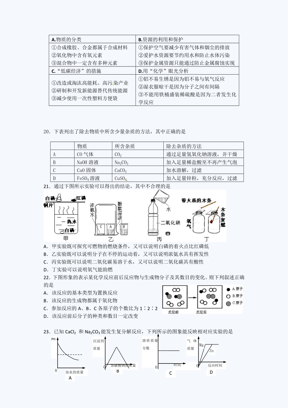 北京门头沟初三一模化学试题.doc_第3页