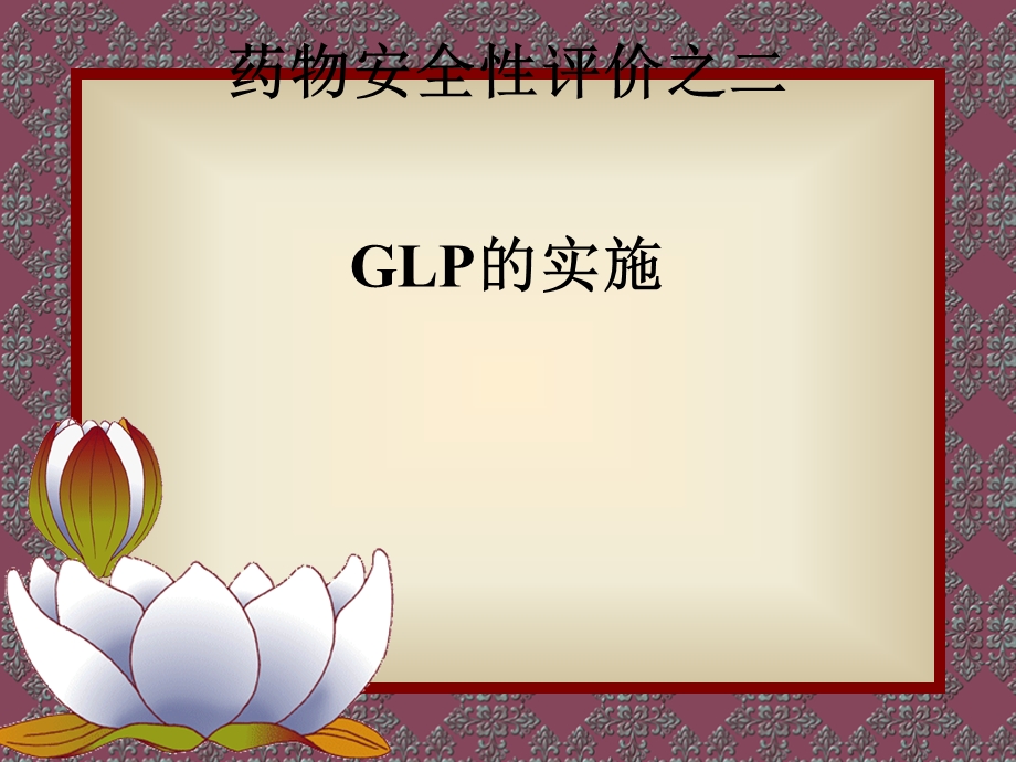 药物安全性评价之二GLP的实施教材课件.ppt_第1页