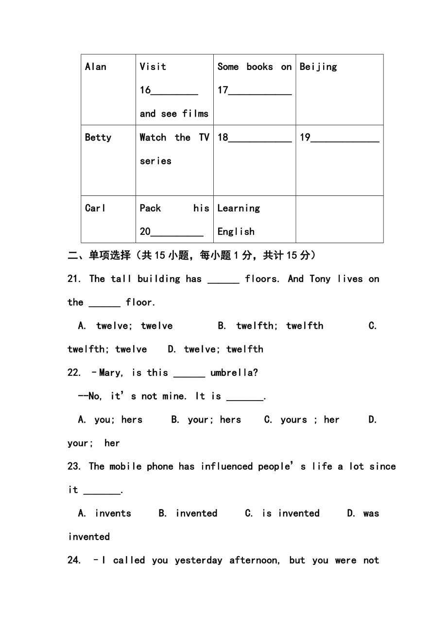 山东省德州市武城九级练兵测试英语试题及答案.doc_第3页