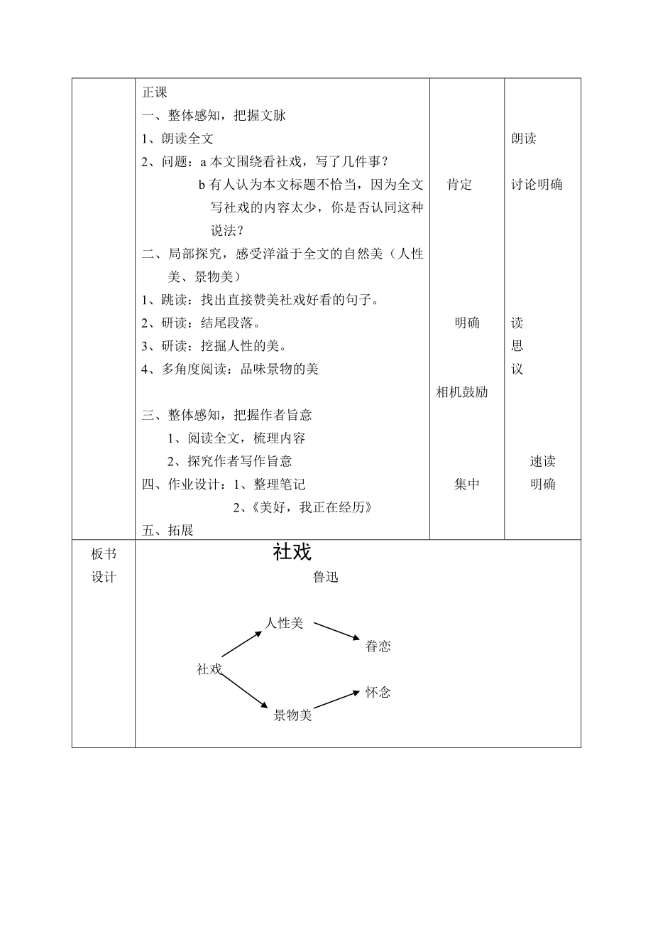 社戏 语文优秀教学设计案例实录能手公开课示范课.doc_第2页