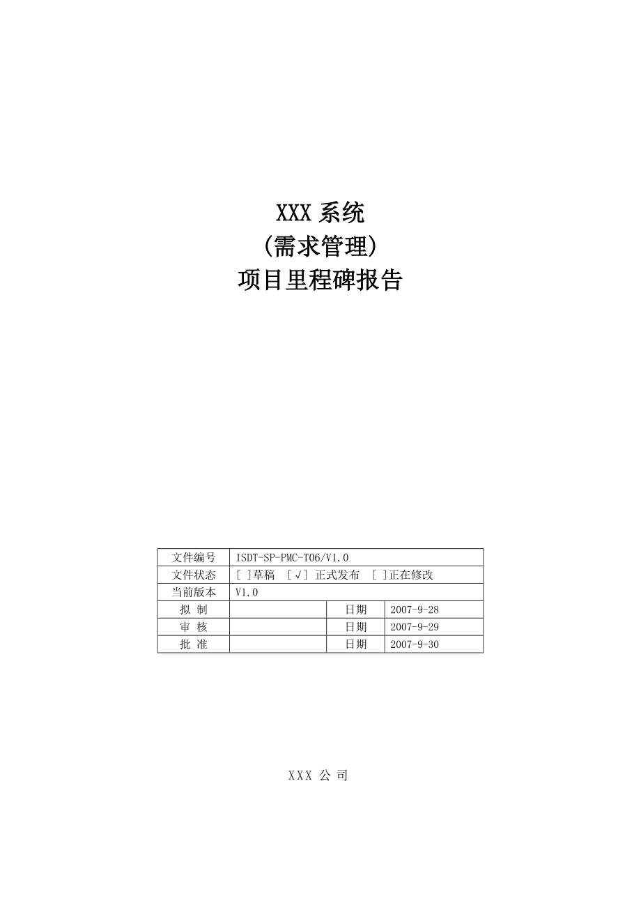 FTCS项目里程碑报告(需求开发).doc_第1页