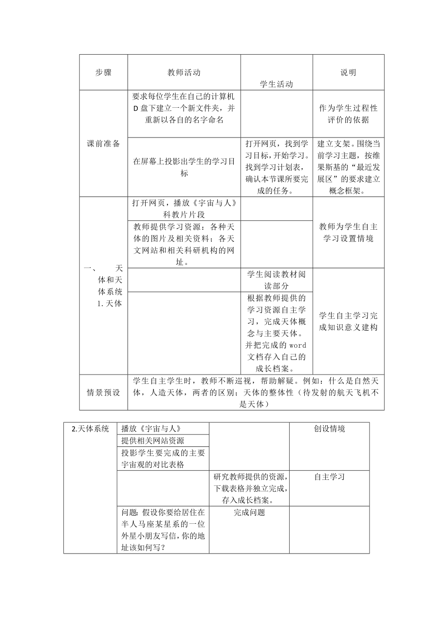 说课稿：《宇宙中的地球》.doc_第3页