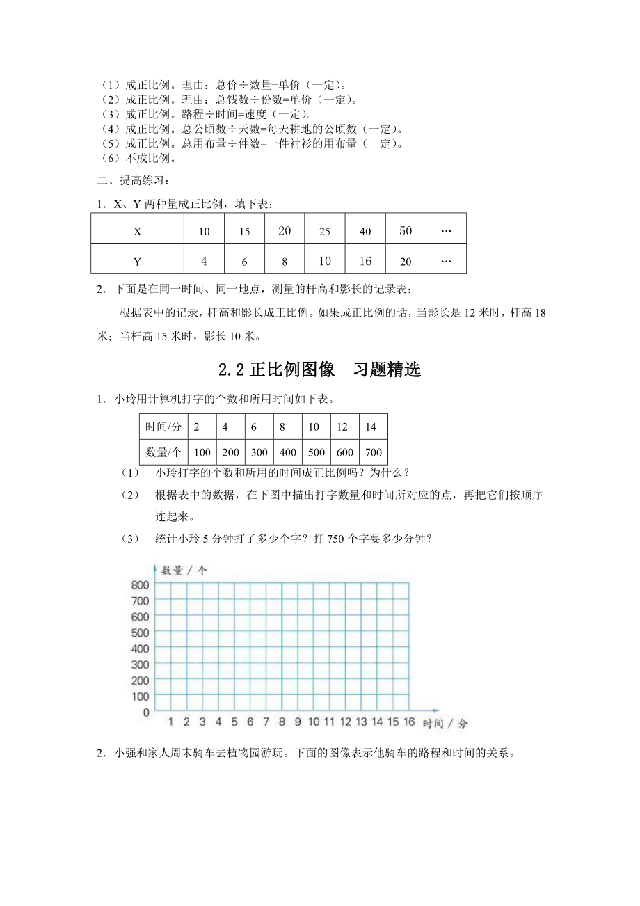 六级下册数学试题正比例练习.doc_第2页