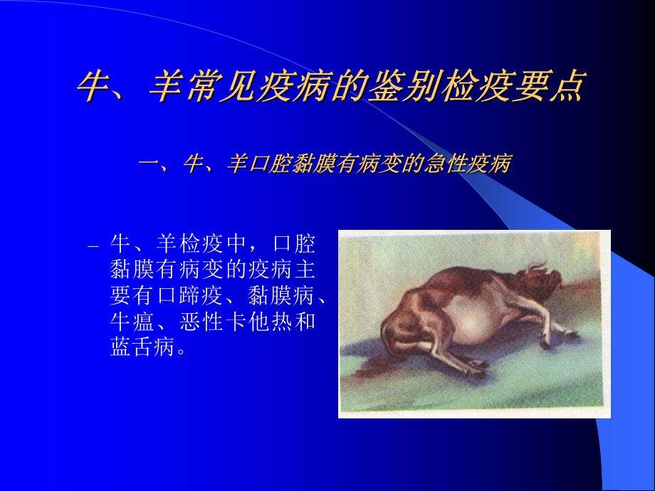 牛、羊常见疫病的鉴别检疫要点课件.ppt_第1页