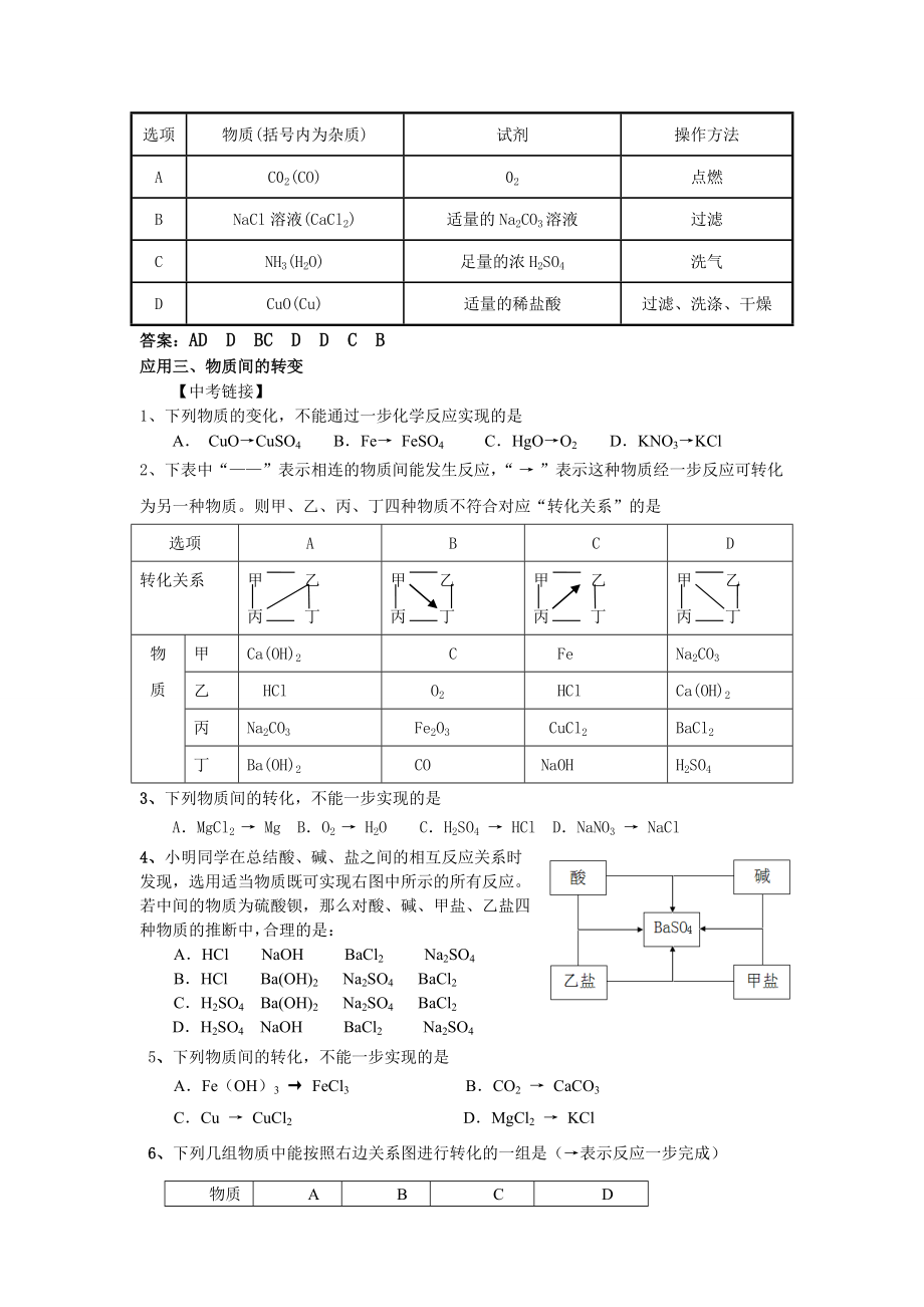 沪教版化学复分解反应发生条件在在中考试题中的应用.doc_第3页