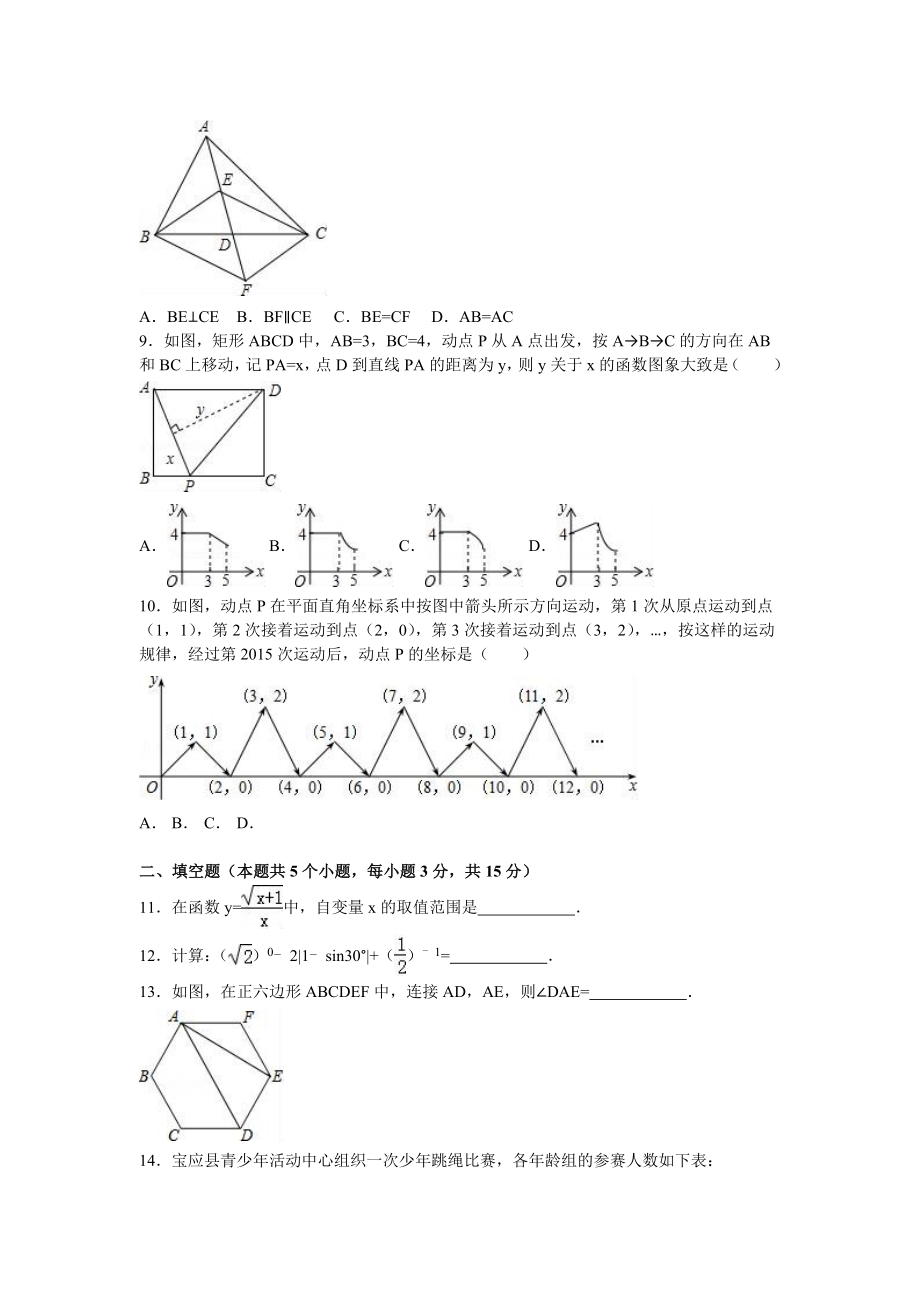 山东省济宁市邹城市中考数学一模试卷含答案解析.doc_第2页