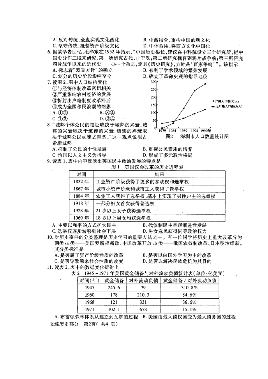 四川省德阳市高中高三“二诊”考试历史试题及答案.doc_第2页